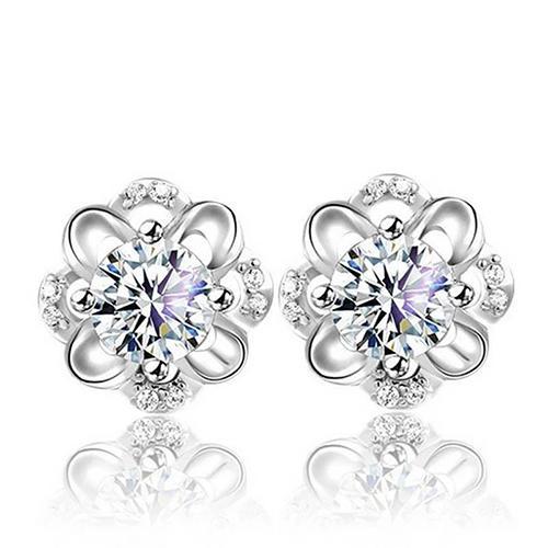 2,50 Karaat Ronde Geslepen Echt Diamanten Dames Oorknopjes 14K Wit Goud Nieuw