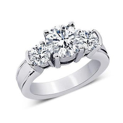 2,50 ct. Ronde Echt Diamanten Drie Stenen Jubileumring