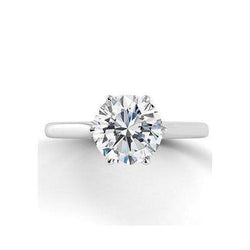 2.50 Ct Ronde uit de aarde gewonnen Diamanten Solitaire Verlovingsring