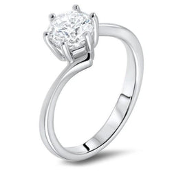 2.50 Karaat Zes Prong Gezet Prachtige Rond Geslepen Natuurlijke uit de aarde gewonnen Diamanten Ring Solitaire