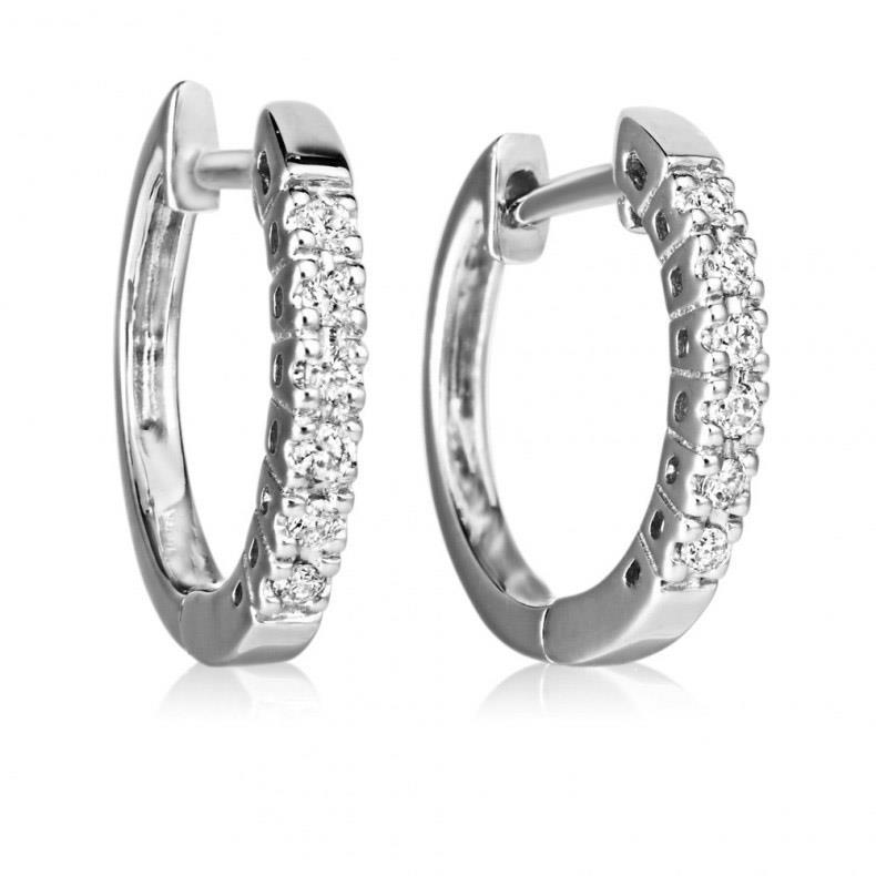 2,50 karaat Ronde Geslepen Echt Diamanten Dames Hoepel Oorbellen Goud Wit 14K
