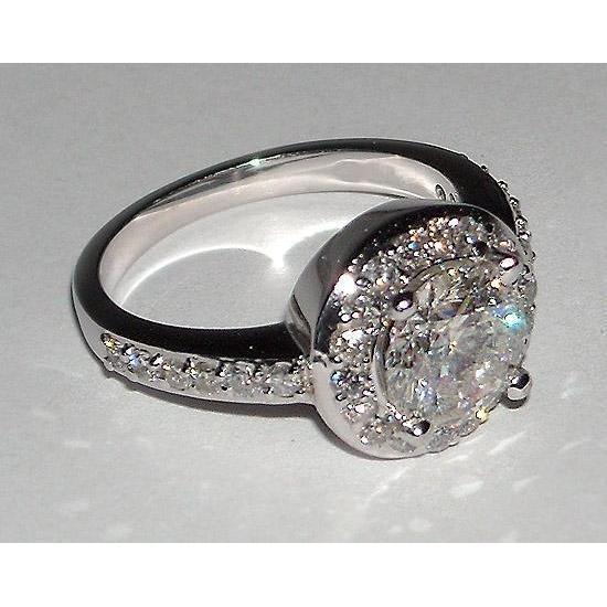 2.51 ct ronde diamanten verlovingsring effenen witgoud 14K - harrychadent.nl