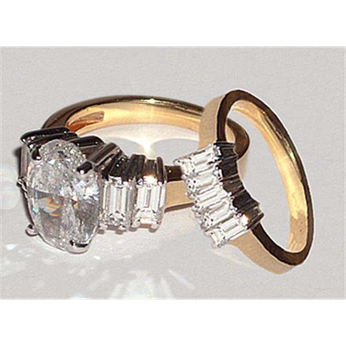 2,51 Ct. Echt Diamanten Verlovingsring Band Set Goud Geel