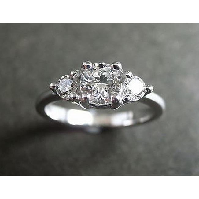 2,51 Ct Echt Diamanten Ring Met Drie Stenen Verloving Wit Goud 14K