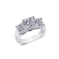 2,51 Karaat 3 Stenen Prinses Echt Diamanten Verlovingsring Vrouwen Sieraden