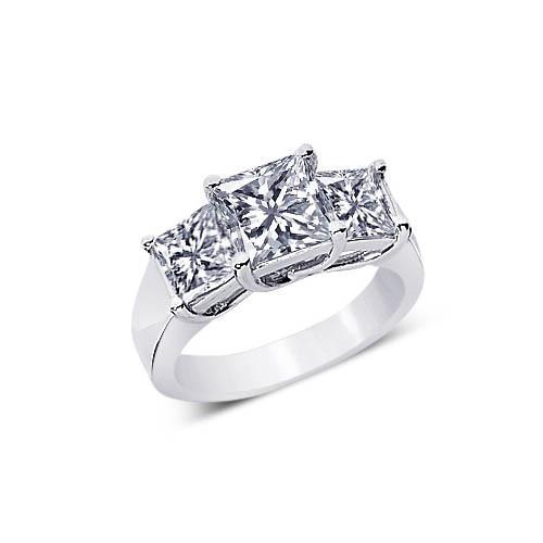 2,51 Karaat 3 Stenen Prinses Echt Diamanten Verlovingsring Vrouwen Sieraden