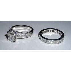 2,51 karaat Prinses Geslepen Echt Diamanten Verlovingsring Set