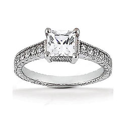 2.51 Karaat Natuurlijke uit de aarde gewonnen Diamanten Antieke Stijl Ring met Accenten Witgouden Sieraden