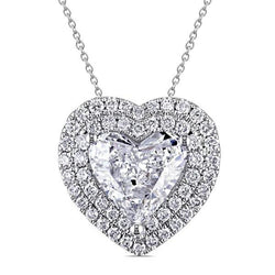 2,54 Karaat labgekweekte Diamanten Hartvormige Hanger Ketting Witgoud 14K