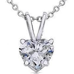 2.5 Karaat Hartvormige Natuurlijke uit de aarde gewonnen Diamanten Kettinghanger Witgoud 14K