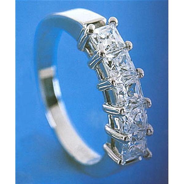 2,5 Karaat Hoge Schittering Echt Diamanten Band Princess Cut