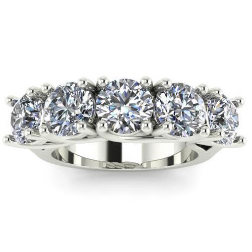 2,5 Karaat Ronde Tandenset Echt Diamanten Trouwring