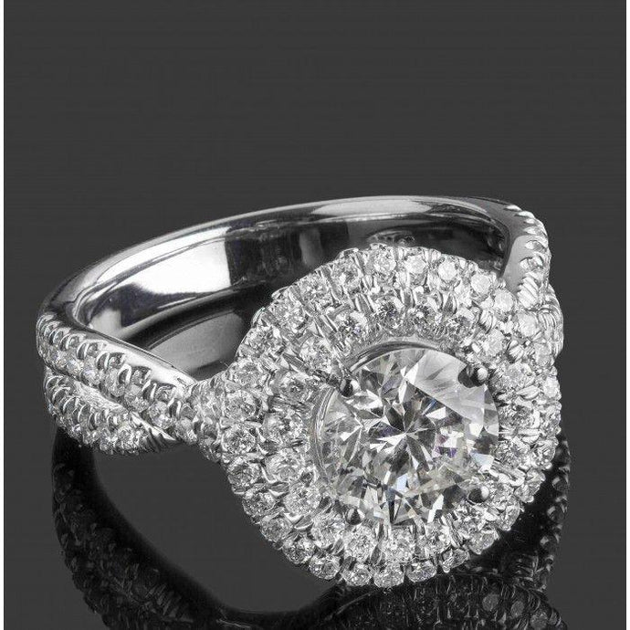 2,5 karaat Ronde Briljant Geslepen Echt Diamanten Trouwring Massief Goud 14K