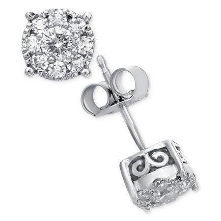 2.6 Ct Prong Set ronde geslepen diamanten dames oorknopjes Halo - harrychadent.nl