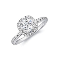 2.6 Ct Sprankelende uit de a aarde gewonnen Diamanten Verlovings Halo Ring Witgoud