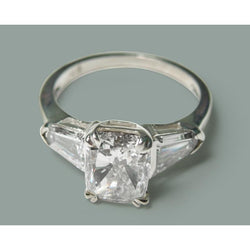 2.60 Ct Radiant Diamant Three Stone Style Ring Sieraden Nieuw