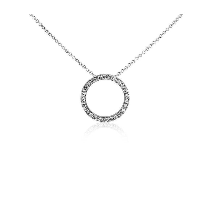 2.60 karaat diamanten cirkel hanger ketting goud wit 14K - harrychadent.nl