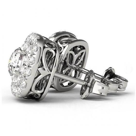 2.60 karaat ronde diamanten oorknopjes wit goud 14K - harrychadent.nl