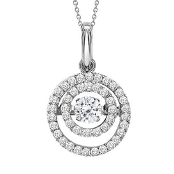 2,70 Karaat Cirkelvormige Hanger Ketting Echt Diamanten Wit Goud 14K