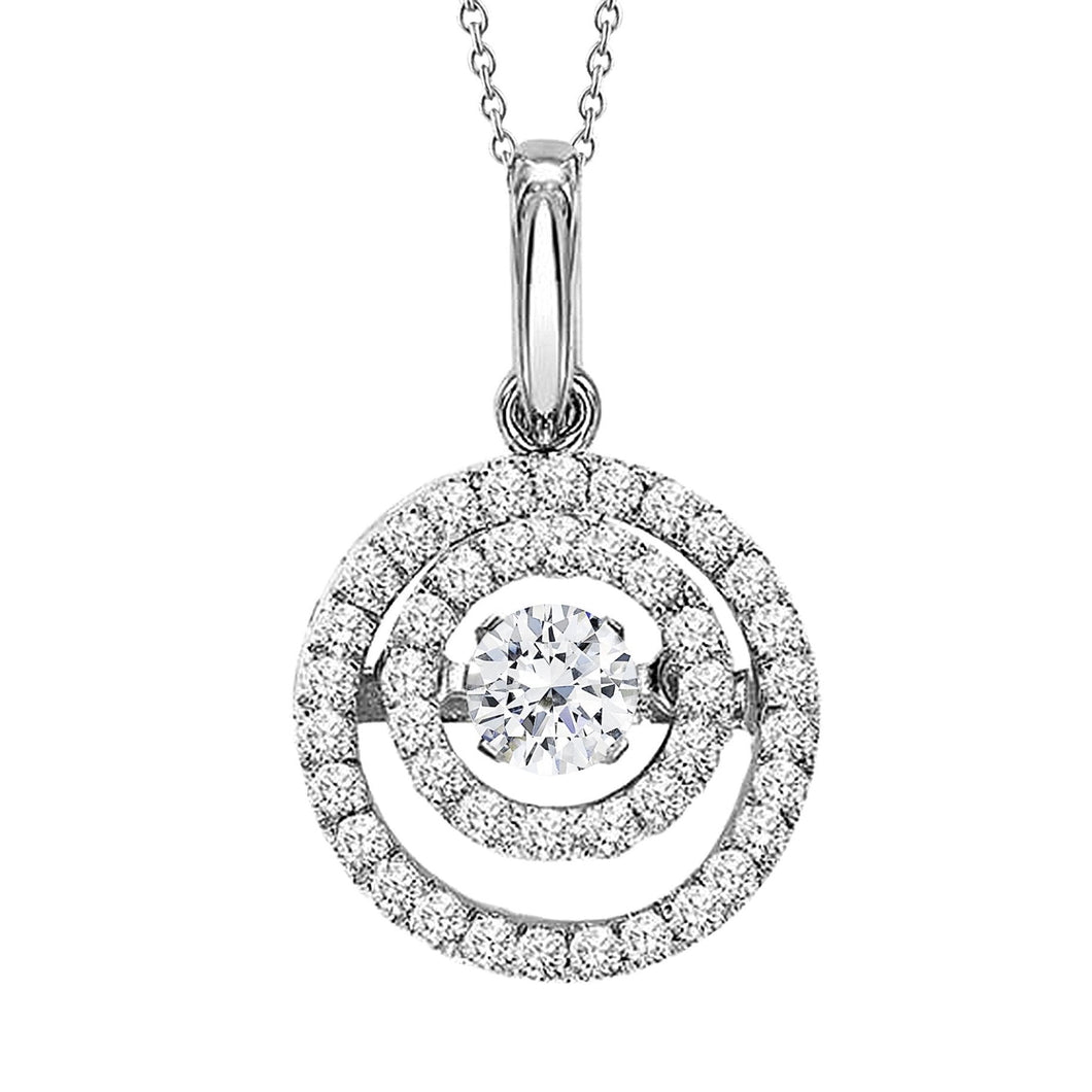 2,70 Karaat Cirkelvormige Hanger Ketting Echt Diamanten Wit Goud 14K