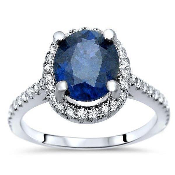 2.75 karaat Sri Lanka blauwe saffier diamanten ring wit goud 14K - harrychadent.nl