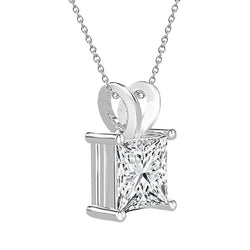 2.75 Karaat Solitaire uit de aarde gewonnen Diamanten Hanger Ketting met Ketting Witgoud