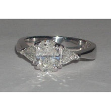 Afbeelding in Gallery-weergave laden, 2,75 ct. Ovale Geslepen Echt Diamanten Ring Met Drie Stenen Nieuw
