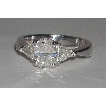 2,75 ct. Ovale Geslepen Echt Diamanten Ring Met Drie Stenen Nieuw