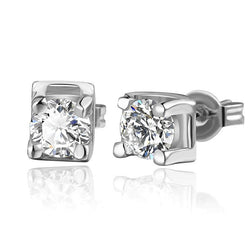 2 Ct Sprankelende Ronde Geslepen Tanden Set Echt Diamanten Studs Oorbel Wit Goud