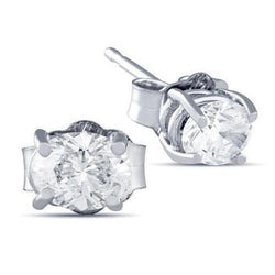 2 Karaat Dames Ovale Echt Diamanten Oorbel Wit Goud Fijne Sieraden
