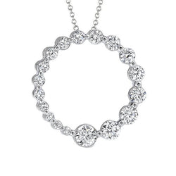 2 Karaat Echt Diamanten Cirkel Hanger Wit Goud 14K