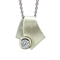 2 Karaat GIA-gecertificeerde labgekweekte diamanten solitaire hanger witgouden ketting