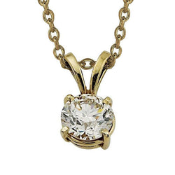 2 Karaat Rond Labgekweekt Diamanten Solitaire Ketting Hanger