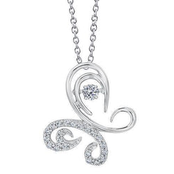 2 Karaat Ronde Echt Diamanten Vlinder Hanger Sprankelende Gouden Fijne Sieraden