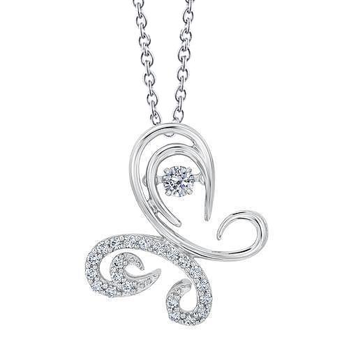 2 Karaat Ronde Echt Diamanten Vlinder Hanger Sprankelende Gouden Fijne Sieraden