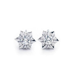 2 Karaat Sprankelende Ronde Geslepen Echt Diamanten Oorknopjes Wit Goud