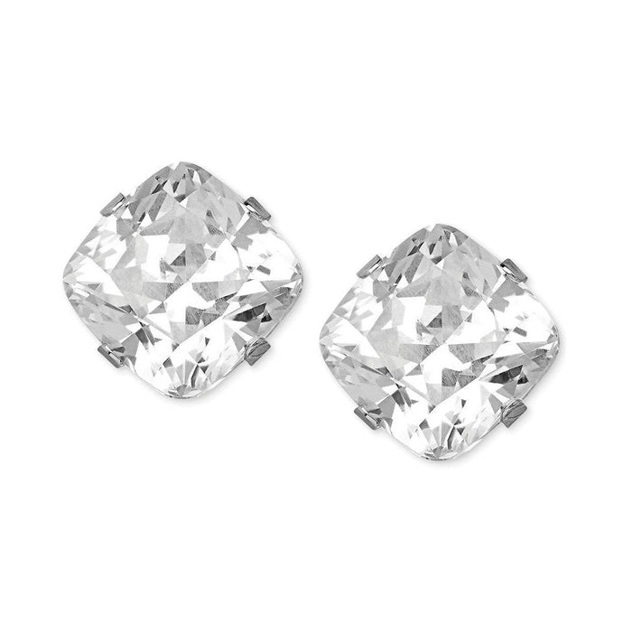 2 Karaat Viertanden Set Kussen Geslepen Echt Diamanten Oorknopjes Wit Goud