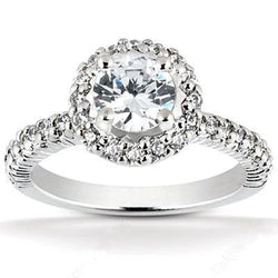 2 Kt. Echt Diamanten Halo Trouwring Sieraden
