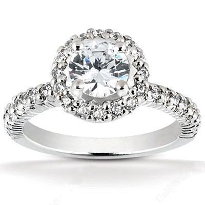 2 Kt. Echt Diamanten Halo Trouwring Sieraden