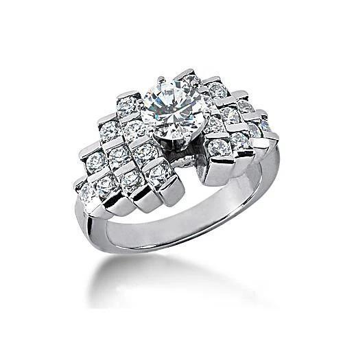 2 Kt. Echt Diamanten Verlovingsring Witgoud 14K Prong Setting