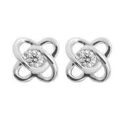 2 ct Ronde Geslepen Echt Diamanten Verweven Harten Oorknopjes