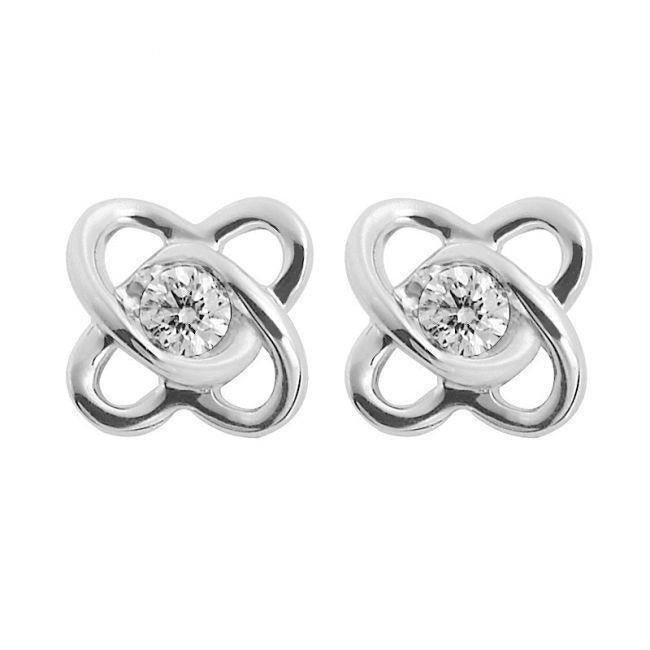 2 ct Ronde Geslepen Echt Diamanten Verweven Harten Oorknopjes