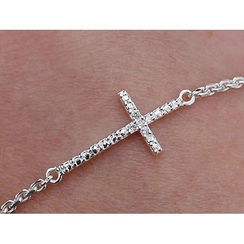 2 karaat Echt Diamanten Armband Cross Prong Set Vrouwen Wit Gouden Sieraden