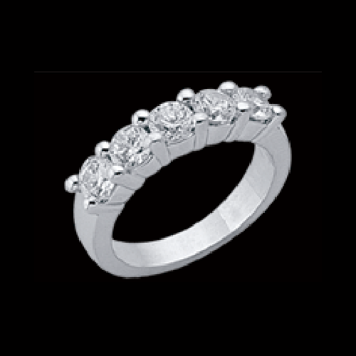 2 karaat Echt Diamanten Ring 5 Steen Wit Gouden Ring Vijf
