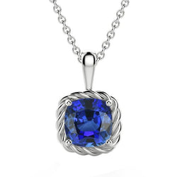 3 Karaat Solitaire Hanger Kussen Sri Lankaanse Sapphire Twisted Style