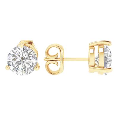 3 Prong Set Round Cut 4.00 Carat Diamonds Studs Oorbellen Goud Geel - harrychadent.nl