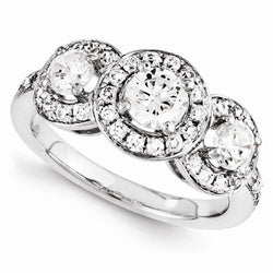 3 Stenen Rechterhand Diamanten Ring