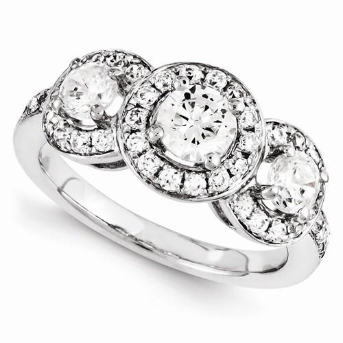3 Stenen Rechterhand Diamanten Ring