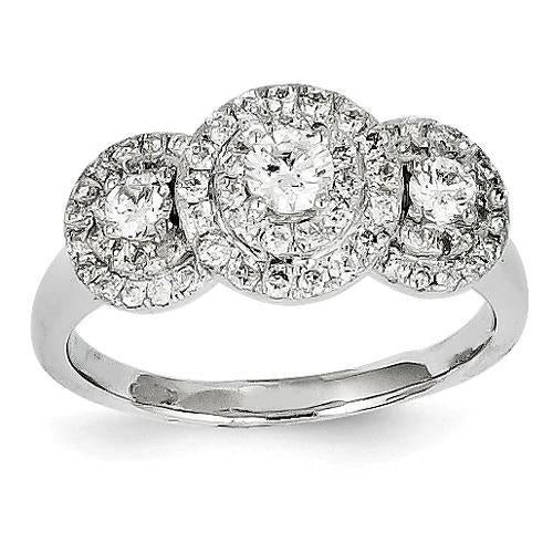3 Stenen Rechterhand Diamanten Ring