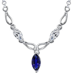 3 Stone Marquise Ceylon saffier & diamanten hanger 3 karaat 14K goud